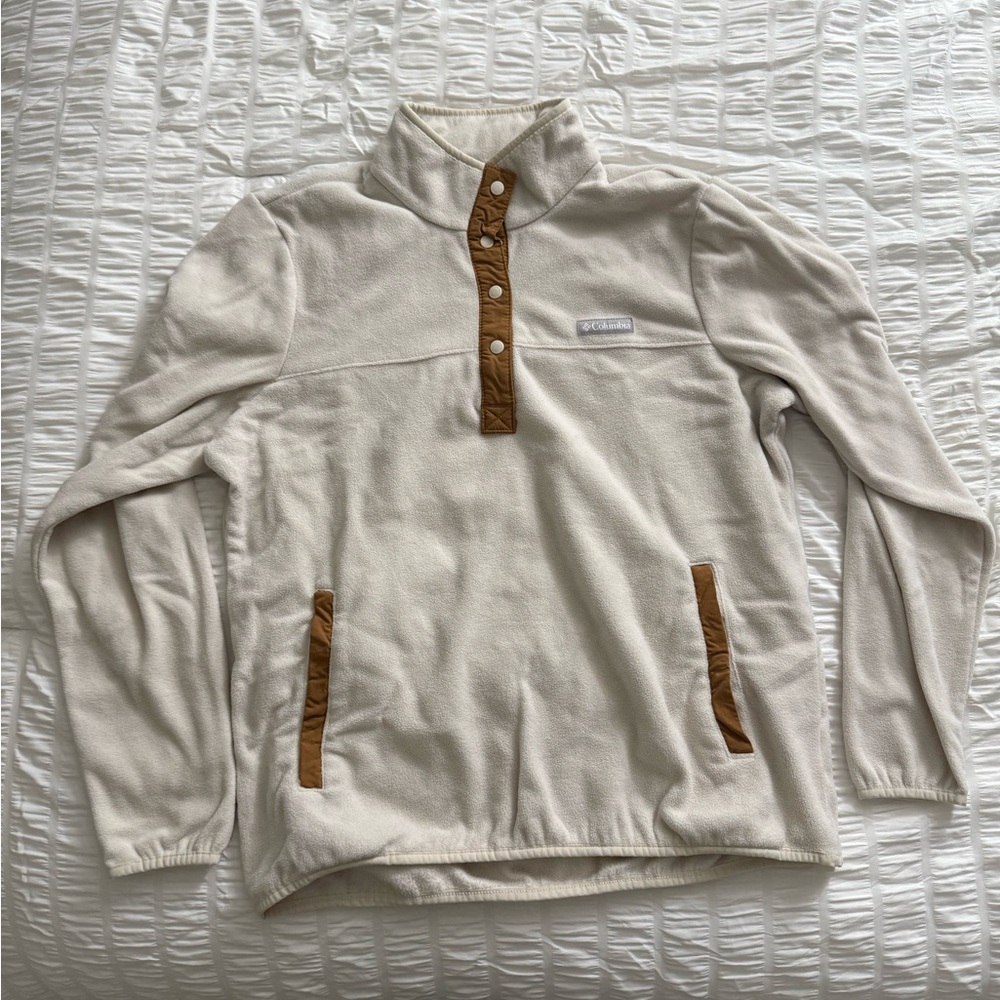 Columbia Cream & Brown Fleece Jacket